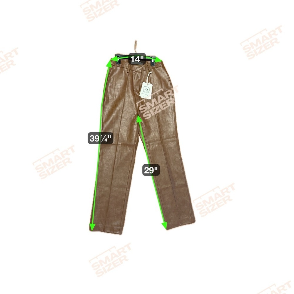 Brown Croc-Embossed Pants - Picture 8 of 8